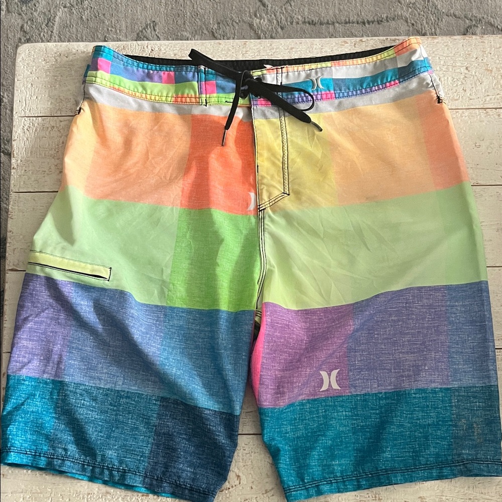 Hurley Men's Colorful Striped Board Shorts